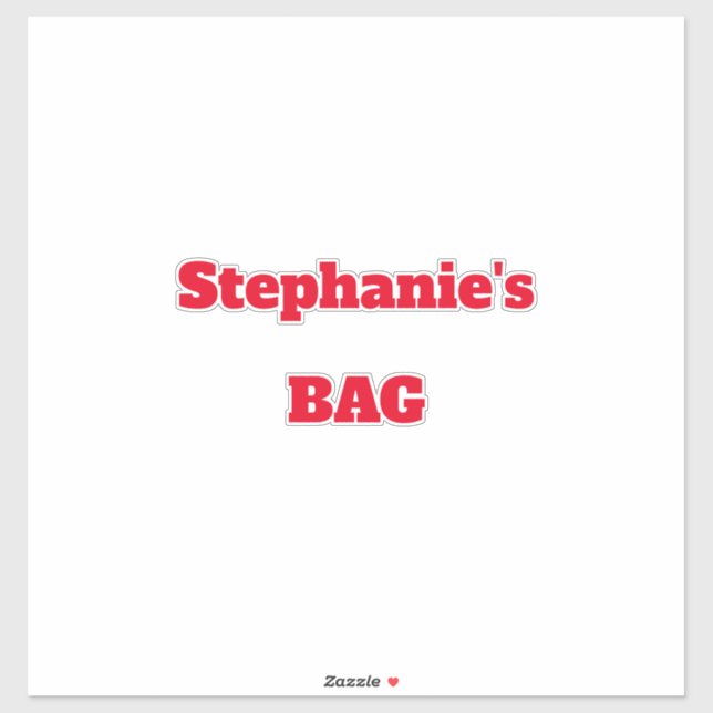 Monogram Name Travel Label Custom Red Colour Bold (Sheet)