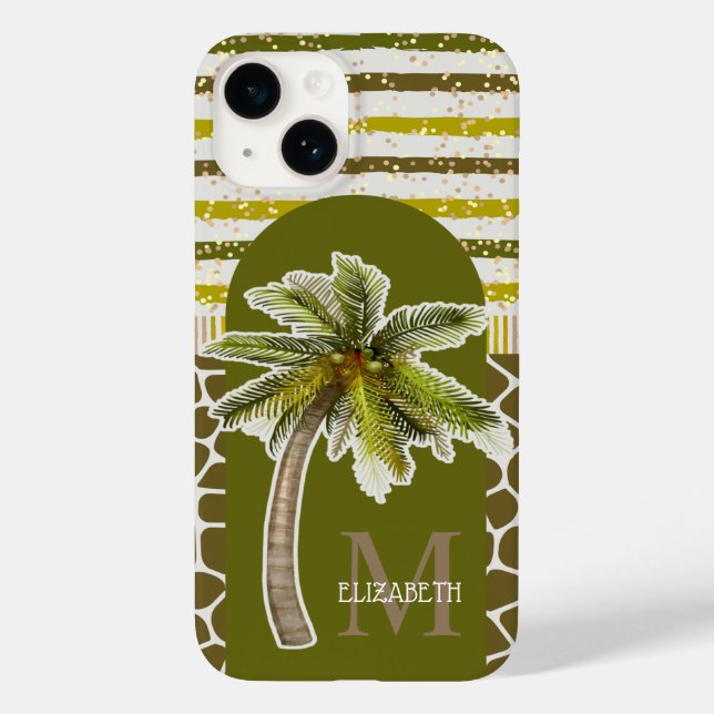 Monogram Name Tropical Case-Mate iPhone Case (Back)