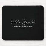Monogram Name Virtual Assistant Black and White Mouse Mat<br><div class="desc">A simple and elegant full name monogram and occupation design.</div>