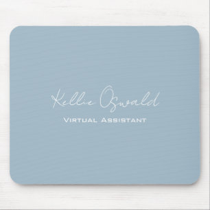 Monogram Name Virtual Assistant White Light Blue M Mouse Mat