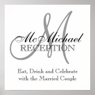 Monogram Name Wedding Reception Signs