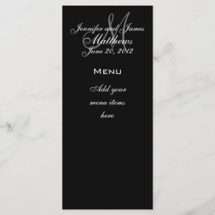 Monogram Names Date Wedding Menu Cards