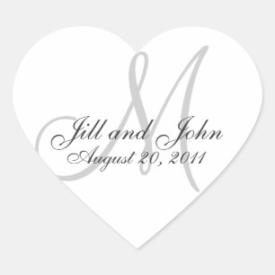 Monogram Names Date Wedding Seal Stickers