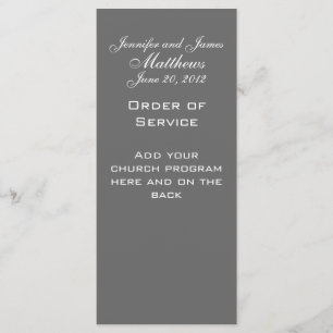 Monogram Names Date Wedding Service Church Program Programme
