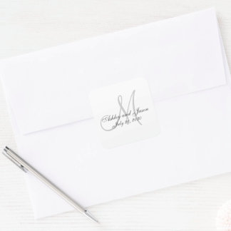 Monogram Names Wedding Favour Sticker Template