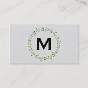 Monogram / Natural / Wreath II Business Card