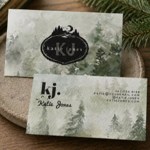 Monogram Nature Stamp   Custom Name Business Card