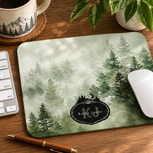 Monogram Nature Stamp | Custom Name Mouse Mat (Creator Uploaded)