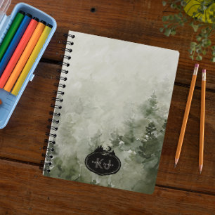 Monogram Nature Stamp Custom Name Notebook