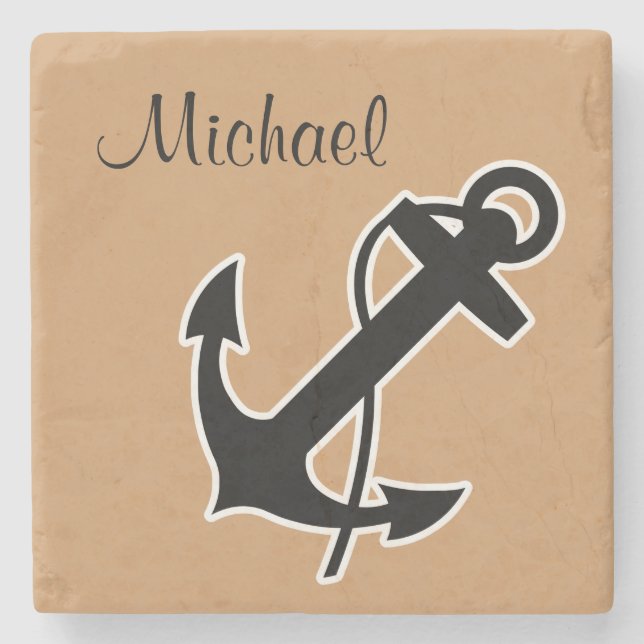 Monogram Nautical Drink Coasters (Front)