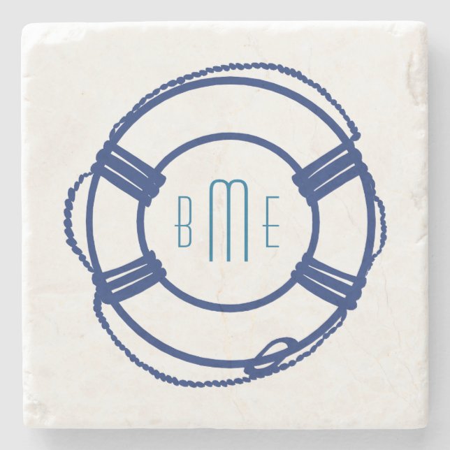 Monogram Nautical Drink Coasters (Front)