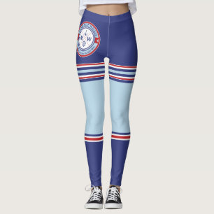 Monogram Nautical Logo Anchor Wheel Helm Motto Leggings