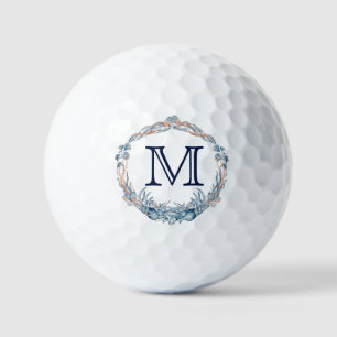 Monogram Nautical Wedding Favour Seashell Wreath  Golf Balls