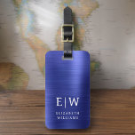 Monogram Navy Blue Brushed Metallic Elegant Luggage Tag<br><div class="desc">Introducing our Monogram Brushed Metallic Elegant Luggage Tag: Elevate your travel experience with this sophisticated accessory. Crafted from brushed metallic material, this luggage tag exudes elegance and style. The monogram design adds a personalised touch, making it easy to identify your luggage while adding a touch of sophistication to your belongings....</div>