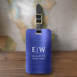 Monogram Navy Blue Brushed Metallic Elegant Luggage Tag<br><div class="desc">Introducing our Monogram Brushed Metallic Elegant Luggage Tag: Elevate your travel experience with this sophisticated accessory. Crafted from brushed metallic material, this luggage tag exudes elegance and style. The monogram design adds a personalised touch, making it easy to identify your luggage while adding a touch of sophistication to your belongings....</div>