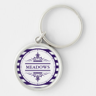 Monogram Navy Blue Elegant Nautical Keychain