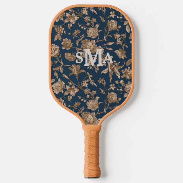 Monogram Navy Chinoisserie Pickleball Paddle (Front)