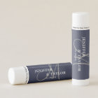 Monogram Navy Elegant Wedding Favours Lip Balm