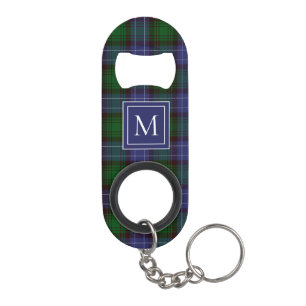 Monogram Navy \ green tartan plaid 