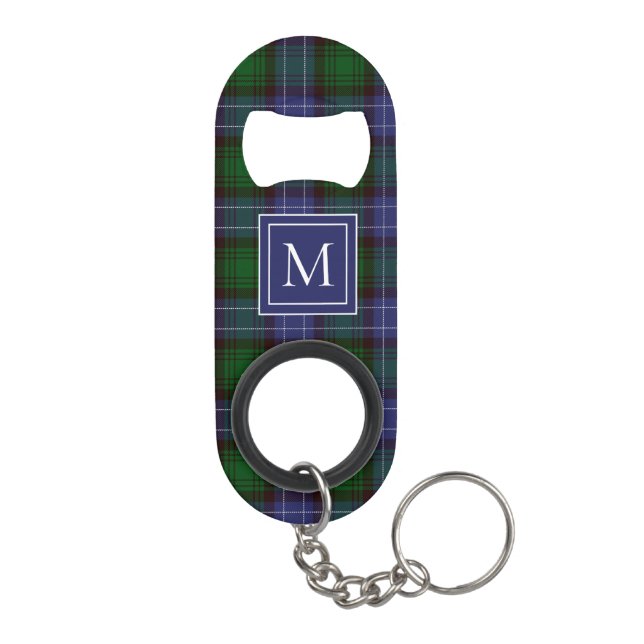 Monogram Navy \ green tartan plaid  (Back)