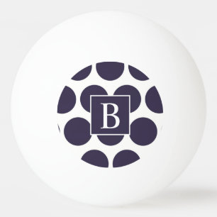 Monogram Navy Polka Dot Ping Pong Ball