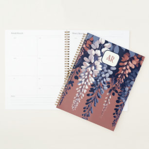 Monogram Navy Rose Wisteria Elegance Planner