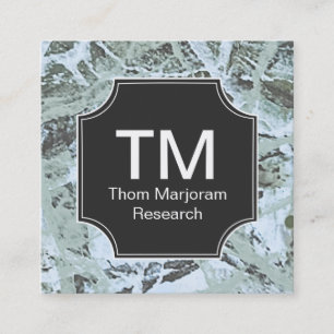 Monogram Neutral Green Abstract Square Business Card