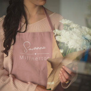 Monogram Neutral Modern Minimalist Elegant Apron
