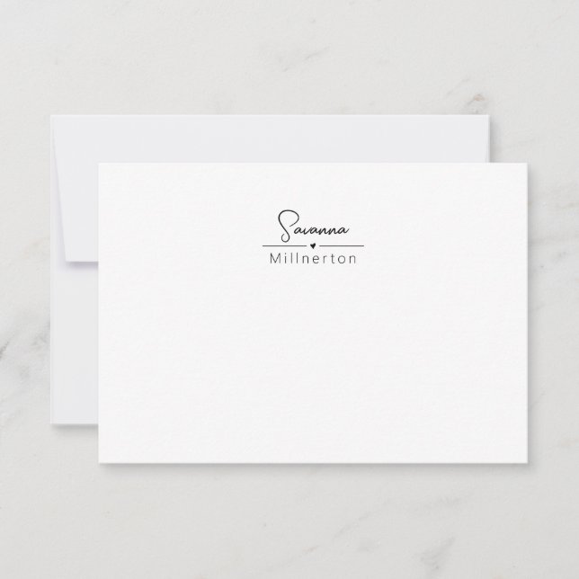 Monogram Neutral Modern Minimalist Elegant Card (Front)