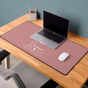 Monogram Neutral Modern Minimalist Elegant Desk Mat