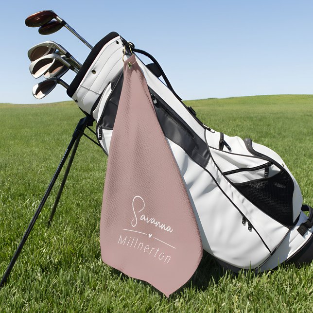 Monogram Neutral Modern Minimalist Elegant Golf Towel (golf towel personalized with name)