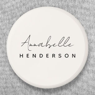 Monogram Neutral Modern Minimalist Stylish 6 Cm Round Badge