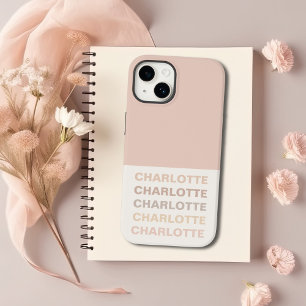 Monogram Neutral Modern Minimalist Stylish Case