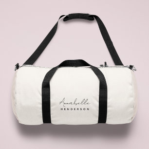 Monogram Neutral   Modern Minimalist Stylish Duffle Bag