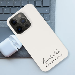 Monogram Neutral   Modern Minimalist Stylish iPhone 15 Pro Case