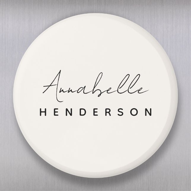 Monogram Neutral | Modern Minimalist Stylish Magnet (Creator Uploaded)