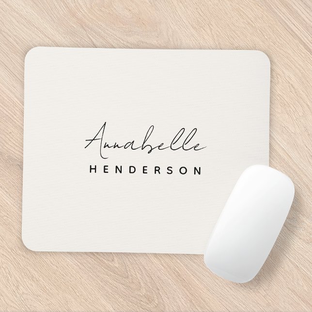 Monogram Neutral | Modern Minimalist Stylish Mouse Mat (Creator Uploaded)