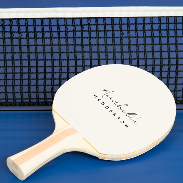 Monogram Neutral | Modern Minimalist Stylish Ping Pong Paddle (Insitu)