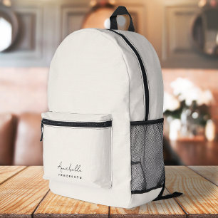 Monogram Neutral   Modern Minimalist Stylish Printed Backpack