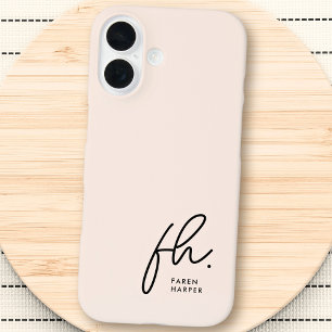 Monogram Neutral Modern Minimalist Stylish Script  iPhone 16 Case