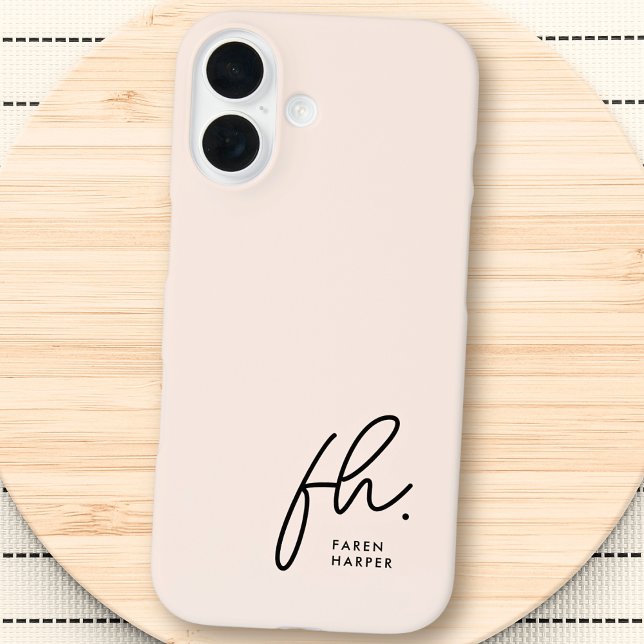 Monogram Neutral Modern Minimalist Stylish Script  Case-Mate iPhone Case (Creator Uploaded)