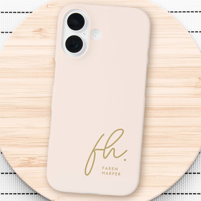 Monogram Neutral Modern Minimalist Stylish Script  Case-Mate iPhone Case (Creator Uploaded)