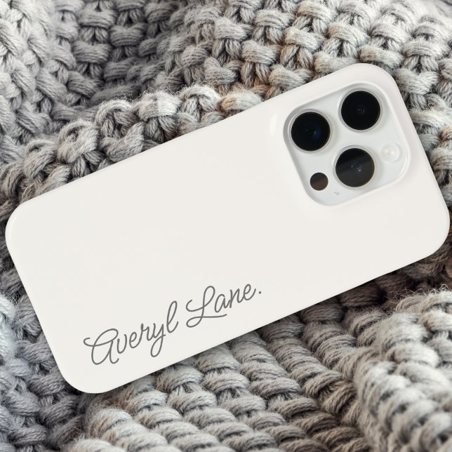 Monogram Neutral Modern Minimalist Stylish Script  iPhone Case (Creator Uploaded)