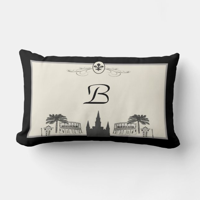 Monogram New Orleans Scene Lumbar Cushion (Front)