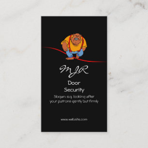 Monogram, Nightclub Door Security, red swoosh Business Card