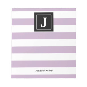 Monogram Notepad Purple Stripes, Black