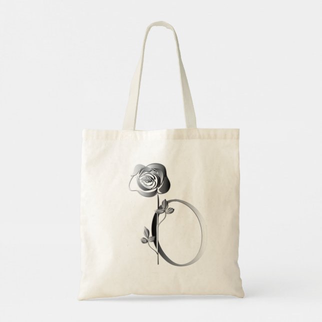 Monogram O Hand-written w/Rose Tote Bag (Back)
