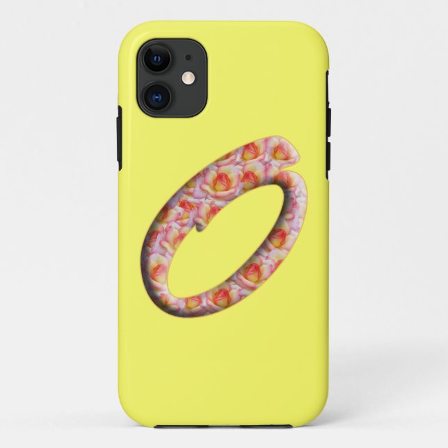 Monogram O in Roses Pattern Iphone 5 Case (Back)
