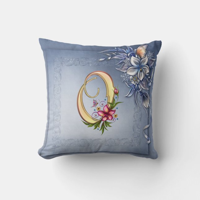 Monogram O Throw Pillow 20" x 20" (Front)