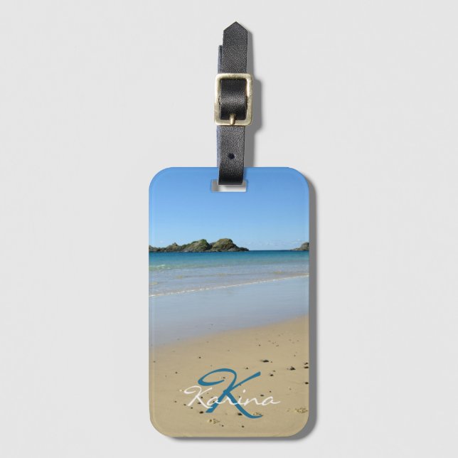 Monogram Ocean Beach Luggage Tag (Front Vertical)